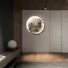 Vägglampa Moon Led Mural Light Decoration för sovrum Living Matsal Aisle Sofa Bakgrund Inredning Modern konstdesign stil