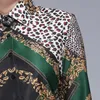 Damesblouses Shirts Leopard Paldi Groene Kwaliteit Lente Runway Vrouw 2022 Lange mouw Blouse Shirt Designer OL Elegant