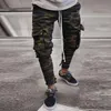 Street Men's Stretch Jeans Casual Cargo Pants Camouflage Army Design Hip Hop Ankel Zipper Jogger Slim Fit Men