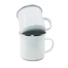 Sublimação Esmalte Caneca de Aço Inoxidável Borda De Prata Copo De Café DIY Photo Punho De Leite Tumblers Simples Home Water Cups RRE11158