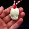 Jade Renard Pendentif Blanc Bijoux Collier Charme Amulette Cadeaux De Mode Sculpté Femmes Chinoises Accessoires Pierre Précieuse Naturelle