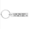 Party Favor I Love You Most More The End Porte-clés créatifs Porte-clés en acier inoxydable Porte-clés