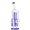 Bong Hookahs Recycler bongs 14.5 pulgadas Altura color Azul Dab Rig Tubería de agua 14 mm Junta con cuarzo Banger o Slide Bowl al por mayor