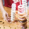 Sashes Acrylic Donut Stands - 5 stycken klart med hexagon bas för fester, bröllop, födelsedagar, brud eller baby duschar