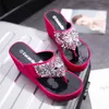 Dames flip-flops met dikke opgezette platform schoenen pailletten slippers outdoor strand femal schoenen gladde voet sleep sandalen 35-39 x0728