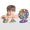 54個の子供の早期教育のおもちゃ大きな磁気シートのビルディングブロックセット磁性DIYビルディングブロック部品Q0723