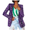 Costumes pour femmes Blazers Blazer Jacket Leopard Print Cardigan manteau Femme Col de revers à manches longues Shif de bureau Suit des femmes Tops de mode