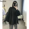 Frühling Damen Tops Puff Sleeve Lose Nette Vintage Top Bogen Frauen Blusen Shirts Japanischen Stil Bluse 1A516 210422