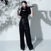 High Elastic Waist Trousers Loose Fit Wide Leg Pants Women Black Full Fashion Tide Spring Summer 7E0808 210421