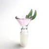 Verre Bong Bol Conduites D'eau avec 14mm 18mm Mâle Narguilé Coloré Rose Clair Vert Épais Pyrex Poignée Fumer Bols