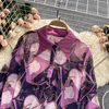 Singreiny Women Design Bluzka Druku Retro Turndown-Collar Puff Sleeve Button Casual Topy Lato Moda Streetwear Cienkie Bluzki 210419