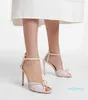 Femmes de mariage Pumps d'été Lady Sandales sexy chaussures de luxe Sacora 100 mm sandales perlé satin femme hautes talons sandale taille 35-41 2022