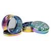 2021 Rainbow Color Dia 63mm Transparent Top Did Curve Szlifierki boczne Suche Zioła Parownik Zioła Ziele Kruszarka Metalowa Marka 4 Warstwy