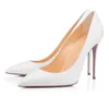 Женщины роскошные на высоких каблуках туфли обувь блестящие заклепки тройной черный розовый белый белый тил патентный кожаный замшевый свадебная свадебная обувь 36-44 с коробкой