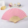 Handheld Fans White Paper Fan Folded Bamboo Folding Fans For Church Wedding Gift Party Favors DIY8423722