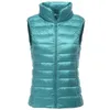 Packrable ultra-Light SleeSles vinter Down Jacket Vit Duck Feather Warm Waistcoat Vest Outerwear Coats för Kvinna 211108