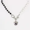 Hängsmycke Halsband Love Heart Series Metal Wind Gem European och American Niche Design Necklace