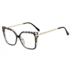 النظارات الشمسية للأزياء الأزياء الأزرق الأزرق نظارات 2022 Cat Eye Designer Ladies Eyeglasses Ponticible Frame UV400264T