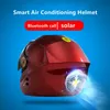 Motorcykelhjälm Solar Smart Bluetooth Locomotive Half Helmets Fan Electric Vehicle Set Off Road Motocross Motorcyklar ATV Cross 214W