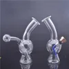 Mini pipe à fumer Bong de brûleur à mazout à main portable avec pot d'huile détachable Tuyaux en verre faciles à nettoyer