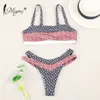 Miyouj Push Up Bikinis Mujer Biquini Floral Traje de baño Mujer Traje de baño Dot Traje de baño Mujer Beach Bandeau Bikini Set 210722