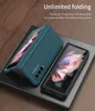 サムスンギャラクシーZフォルド3 W22 5Gアーマースリム保護カバーのフロントスクリーンガラスフィルムのフルボディ携帯電話ケースのヒンジ付きカバレッジフルボディー電話ケース