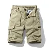 Summer Solid Couleur Mode Coton Casual Brees Cargo Hommes Shorts Respirant Séchage Rapide Multi Poche Hip Hop 210713