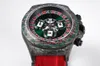 Die Schweizer Uhr RicharsMille ZF Factory Tourbillon Automatikwerk 8F Lucky Turntable hat einen Durchmesser von 40 mm und ist mit einem 7750-Uhrwerk aus Kohlefaser ausgestattet