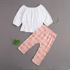 1-4Y Spring Autumn Infant Toddler Kid Baby Girls Clothes Set Ruffles Tops Floral Pants Outfts 210515