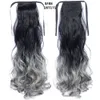 Synthetic Drawstring Ponytail Clip In Hair Extension Ombre Color 22Inch 100G Curly Wavy Hairpieces For Women6501338