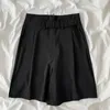 Kimutomo Einfarbig Casual Shorts Frauen Frühling Koreanische Mode Weibliche Hohe Taille Taschen Breite Beine Böden Casual 210521