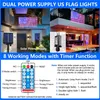 Bandeira americana luzes de string ip65 impermeável 2 * 1m 420 LEDs solar líquido luz 8 modos controle remoto Estados Unidos decorações de Natal festival festa de férias