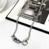 Chokers LOVOACC Hollow Square OT Clasp Patchwork Necklace For Women Girls Silver Color Titanium Steel Chain Jewelry214H