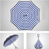 Reverse Umbrella C handle Reverse Sunscreen Rain Windproof Protection Folding Double-layer Inverted Household Sundry Party Favor LJJP66