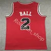 Maglia da basket da uomo cucita 2 Lonzo Ball 11 Demar DeRozan 23 Dennis 91 Rodman Scottie 33 Pippen Maglia rossa bianca nera a righe blu Alta qualità