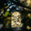 LED Słoneczna szklana butelka Did String Light Outdoor Wiszące Silver Drut Mason Jar Cap Światła Ogród Dziedziniec Dekoracje Y0720