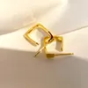 10Pair Metal Square Design Stud Örhängen Compact Fashion Trends Örhängen för Kvinnor Party Smycken Gift