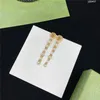 Trendy Lion Head Designer Earrings Charm Long Pearl Pendant Studs Women Metal Letter Eardrop With Gift Box