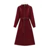 Plus Size Women's Clothing Autumn Fat Sister Waist Slimming Fashion Temperament Mid-length Dress UK013 210506