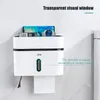 Toilet Paper Holder Hygienic Dispenser for Bathroom Wall-mounted Tissue Box Multifunction Accessories 210423