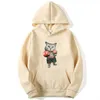 Hoodies Masculinos Moletons Moda Marca de Algodão Mistura Boxe Cat Impresso Primavera Outono Masculino Casual Hip Hop Homens