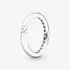 Jóias Fine Autêntica 925 Sterling Silver Ring Fit Pandora Charm Logo Corações Engajamento de Casamento DIY Anéis de Casamento DIY