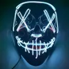 Maschera di Halloween LED Illumina Maschere divertenti The Purge Election Year Grande Festival Cosplay Costume Forniture Maschera per feste Mare DH9489388