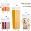 7Pcs Airtight Refrigerator Food Container Storage box Kitchen Jar with Lids Plastic Transparent Cans Multigrain Bulk Containers 211110