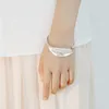 Mode à la mode feuille ouverte manchette bracelet bracelets pour femmes simple plante bracelet femme boho bijoux cadeau d'anniversaire Q0719