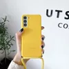 Pasek Crossbody Naszyjnik Przypadki z liną dla Samsung Galaxy A52 A72 A32 4G A12 S21 Ultra S20 Plus A51 A71 A50 Matowa pokrywa silikonowa