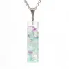 Augen Pendant 7 Chakra Amethystペンダントクリスタル砂利円筒婦人ファッションネックレス