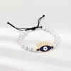Perlenperlen Türkische Evil Eye Charm-Armbänder Geflochtenes schwarzes Seil Verstellbarer Armreif Glücksaugen-Armband für Frauen Mädchen Männer Vintage-Schmuck Geschenk
