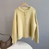 Pure Color Mohair Cardigan Femmes Doux Automne Hiver Mode Style Oversize Pull À Manches Longues Simple Poitrine Top 210520