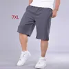 7XL Men's Summer Beach Shorts Solid Baggy Elastic Shorts Cotton male Shorts Extra sportswear Plus Size 5XL 6XL